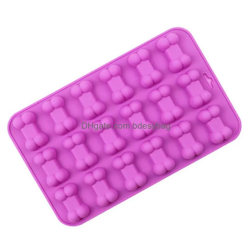 high quality 18 holes dog bone shape moulds silicone cake chocolate desserts candy baking mold for kitchen tools