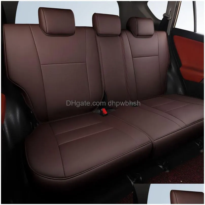 custom fit full set car seat covers for  rav4 2013 2014 2015 2016 2017 2018 2019 with waterproof leatherette black