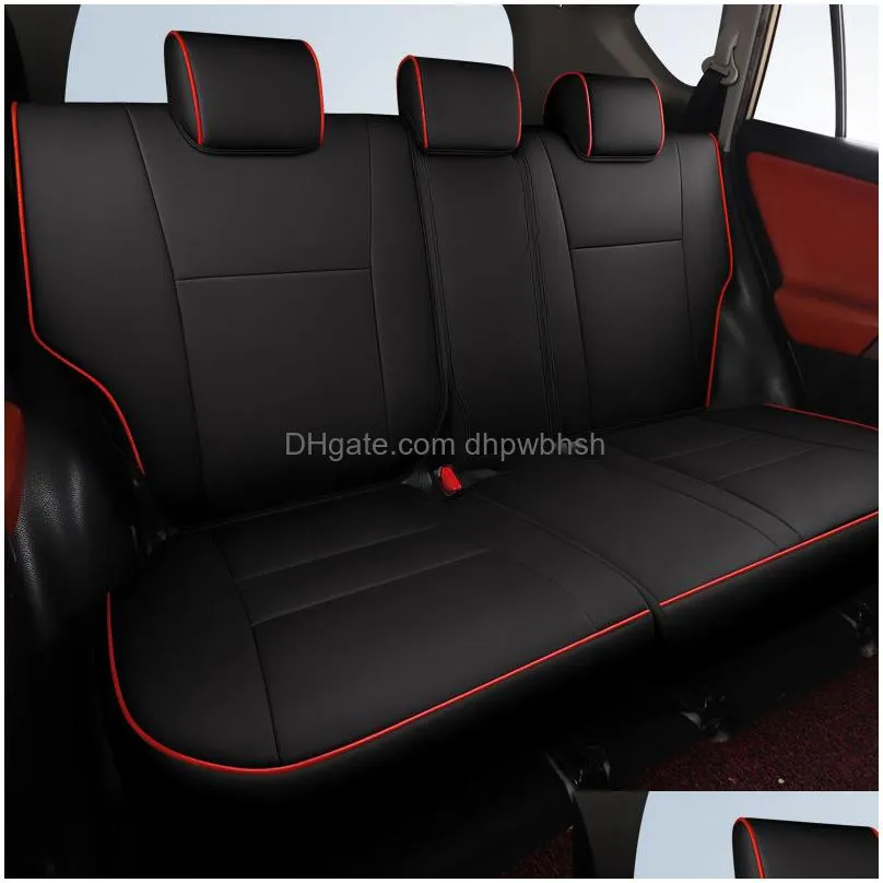 custom fit full set car seat covers for  rav4 2013 2014 2015 2016 2017 2018 2019 with waterproof leatherette black