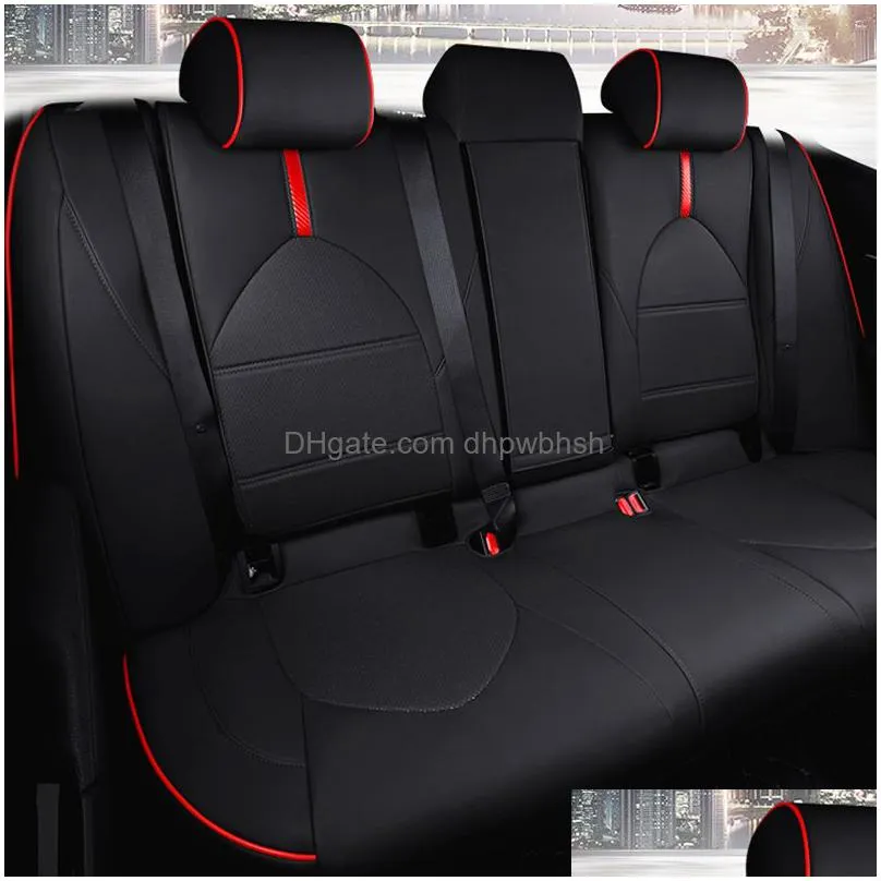 custom fit full set car seat covers fit select for  avalon 19 -20 waterproof leatherette black with red trim cushion styling