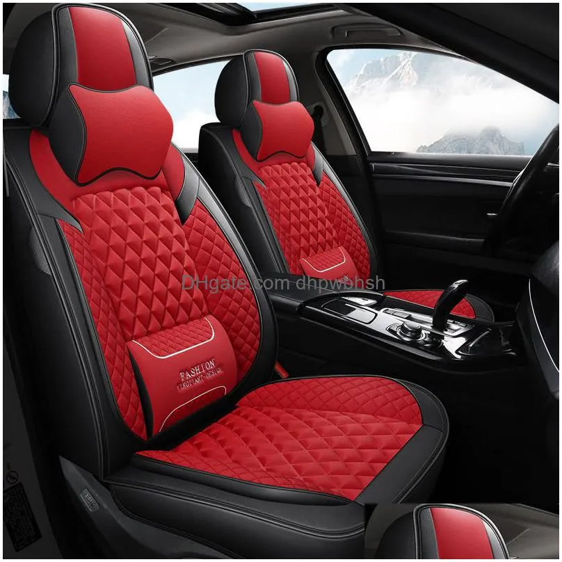 water proof synthetic leather car seat cover cushion front and back universal fit for most of sedan suv truck hatchback full set