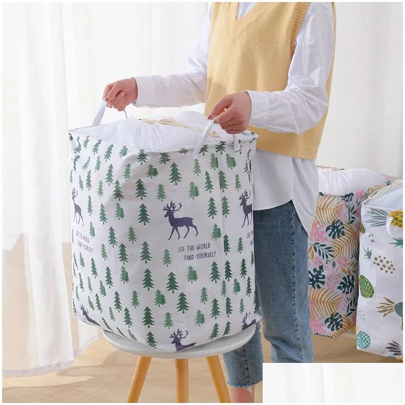 Storage Baskets Cube Folding Large Capacity Laundry Basket Dirty Clothes Toy Quilt Storage Box Dstring Bag Organizer Bucket Bin Picnic Dhmzn