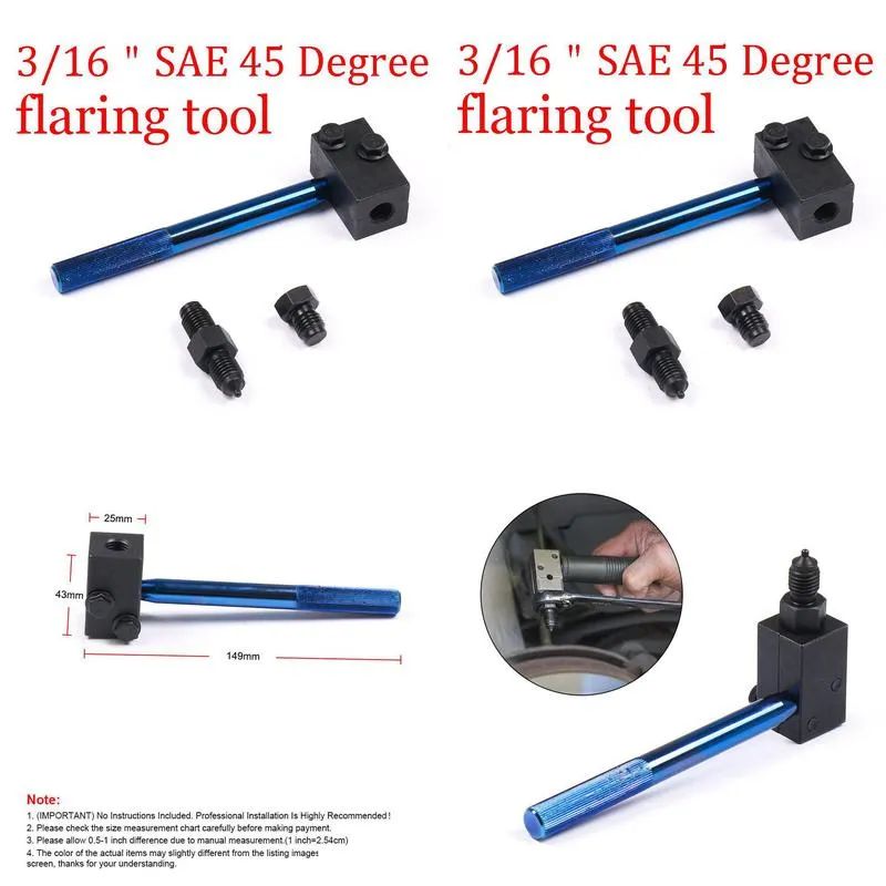 Copper Brake Line Flaring Tool 3/16 Sae Handheld 45 Degree Car Repairing Accessories Pipe Reamer Op1 Op2 Punch Drop Delivery Dhbpc