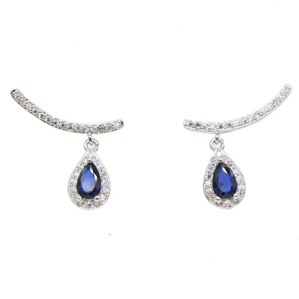 Stud Designer Colorf Tear Drop Diamond Cz Charm Earring Long Climber Fashion Elegance Mit Piercing Earrings Delivery Jewelry Otvbj