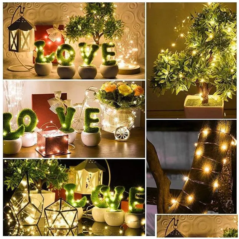 led string lights 2m 5m 10m garland home christmas wedding party decoration powered by 5v battery fairy light