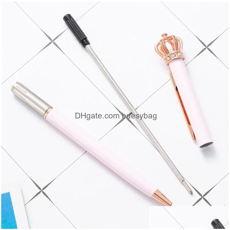 wholesale fashion metal crown ballpoint pen interesting ball ballpoint pens school stationery school office supplies