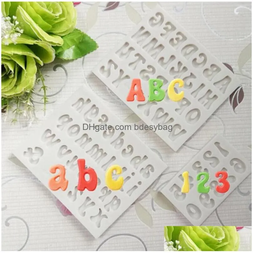capital letter number silicone moulds fondant cake  jelly decoration tool chocolate candy kitchen baking mol