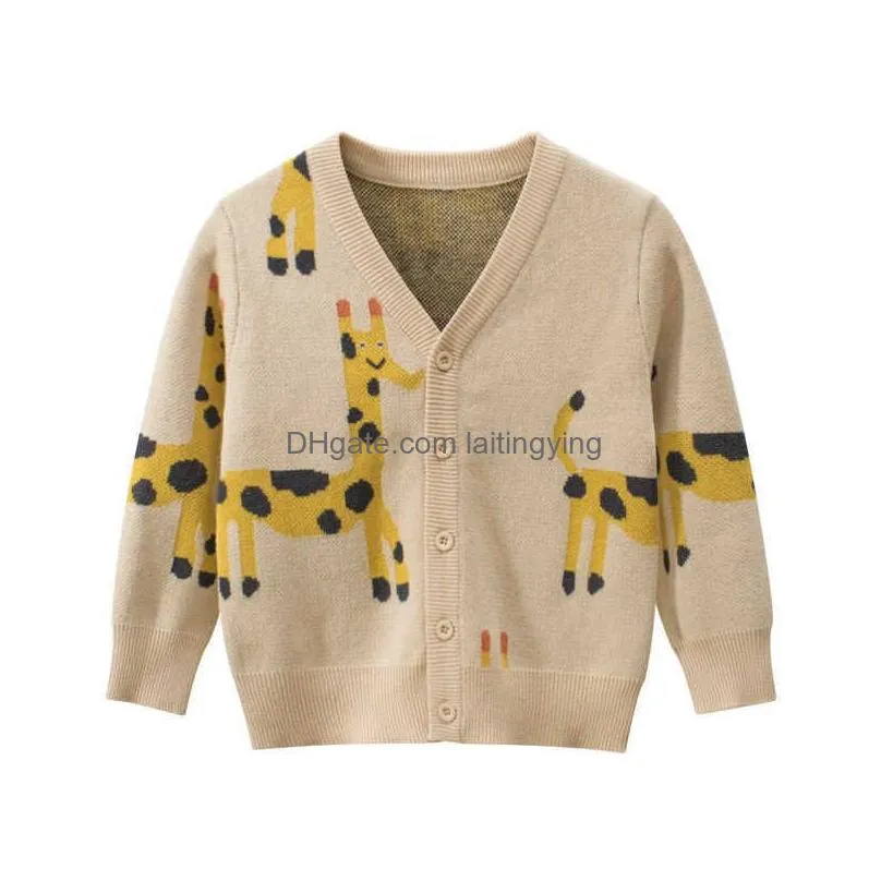 autumn baby boy cotton sweater toddler girl jumper wool knitwear long-sleeve cartoon cardigans kids clothes christmas sweater y1024