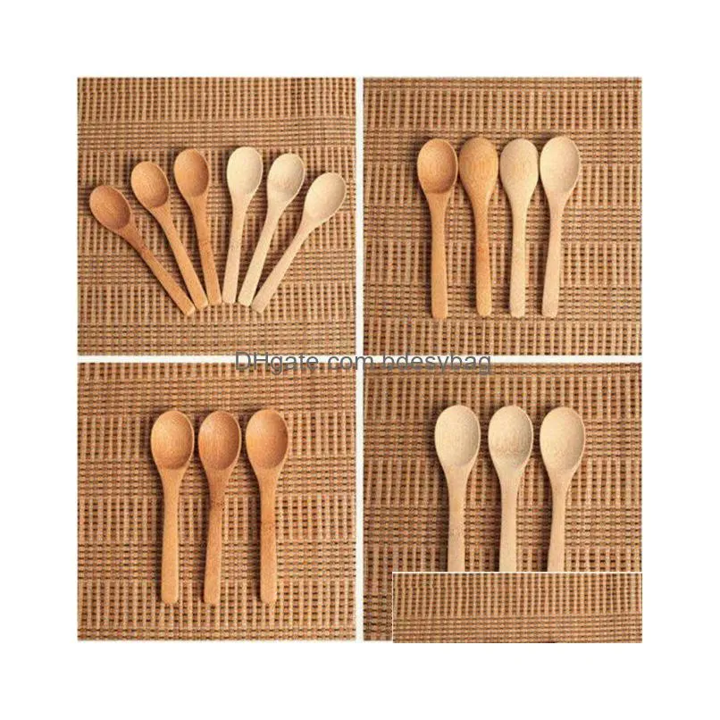 bamboo jam spoons baby honey spoon coffee teaspoons new delicate kitchen using condiment