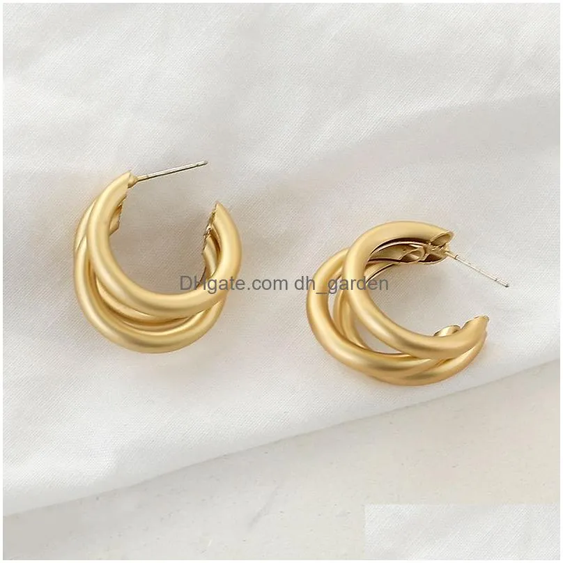 Trendy Gold Metal Drop Earrings For Women Vintage Twist Geometric Statement Earring Party Jewelry wholesale