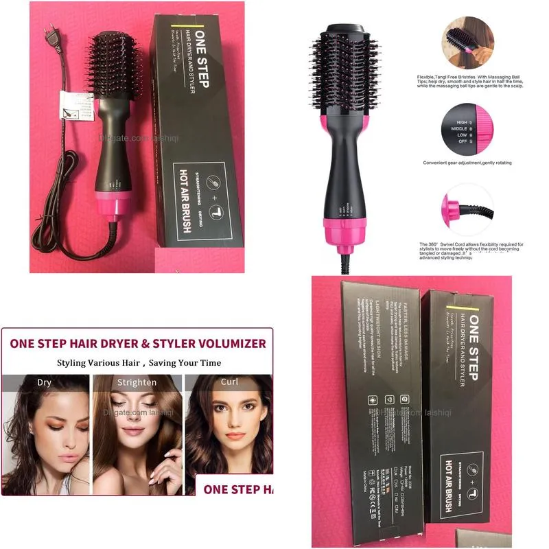 3 in 1 hair dryer brush one step air brush volumizer blow straightener curler blowdryer brush curling iron hair styler comb 