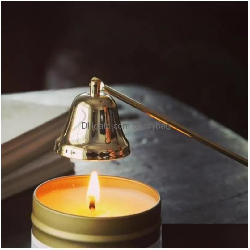 stainless steel candle snuffer tool long handle bell extinguisher candles wick trimmer candle accessories