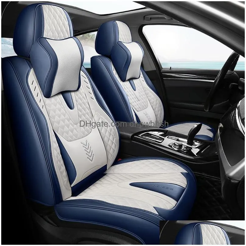luxury nappa embroidery special car seat cover for  hyundai kia bmw pu leather auto universal size waterproof automobile covers