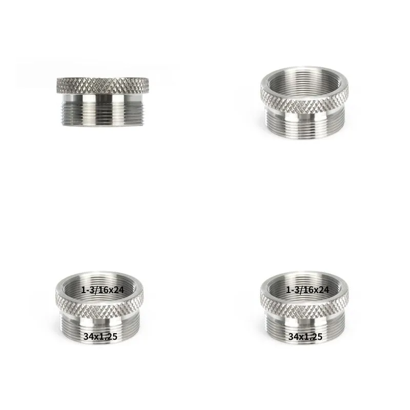 Stainless Steel M34X1.25 To 1-3/16X24 1.1875X24 Adapter Ring Qd Convertor For 1.45X7 Inch Soent Trap Cleaning Tube Filter Drop Delive Dhojw