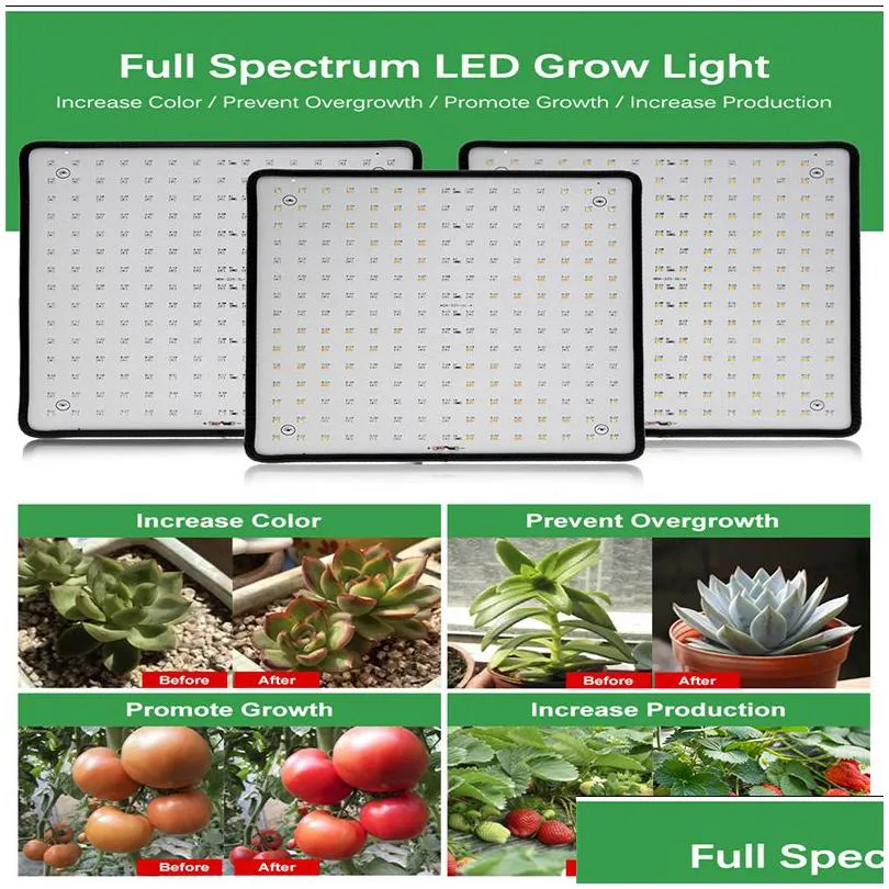full spectrum grow light 1000w leds panel plant lights ac85-265v indoor growth flowers led herbaceous plants tent lamps