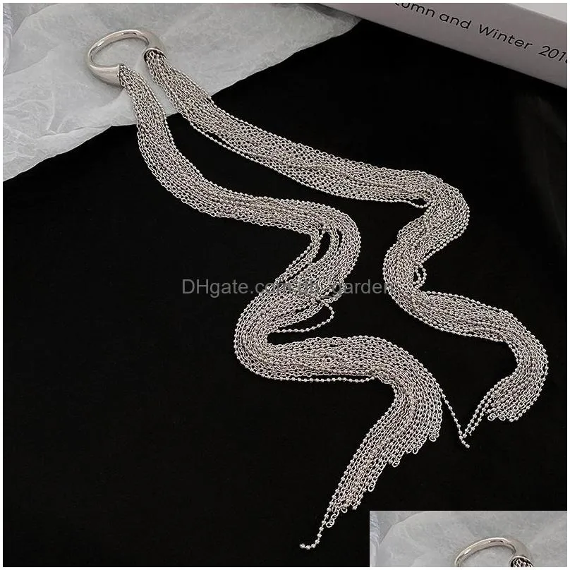 Fashion Silver Color Chain Hairpins Women Braid Headband Long Tassel DIY Hairwear Accessories Statement Jewelry