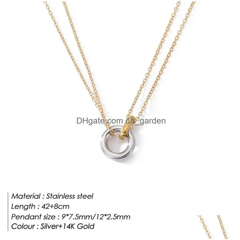 Stainless Steel two-color pendant Necklaces For Women Chokers Trend Fashion Festival Party Gift Jewelry
