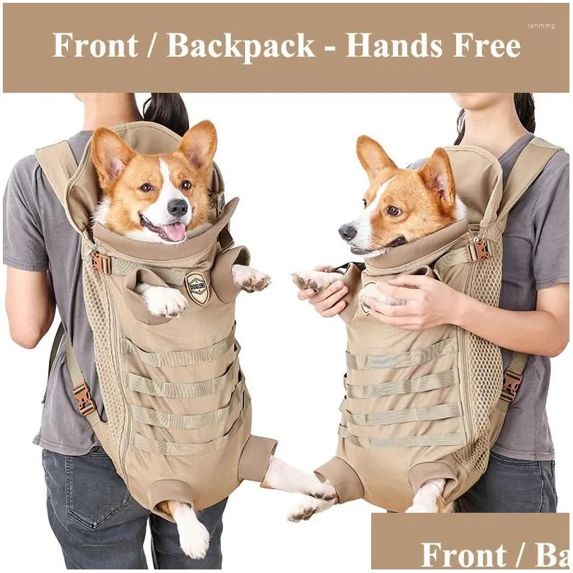 Dog Car Seat Covers Dog Car Seat Ers Backpack For Small Medium Dogs Hands Tactical Outdoor Pet Frontpack Soft Breathable Safety Travel Dhrse