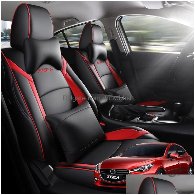 luxury quality car seat cover for mazda 3 axela 2014 2015 2016 2017 2018 2019 leather fit four seasons auto styling accessories