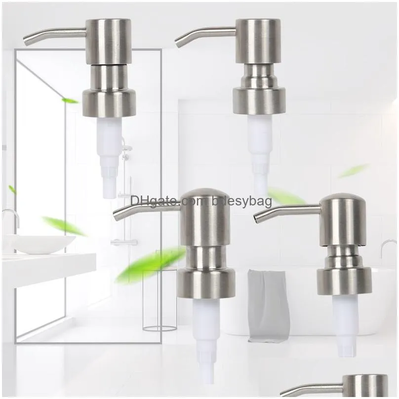 wholesale 28/400 stainless steel hand soap dispenser pump tops counter top lotion dispenser for regular plastic glass bottles