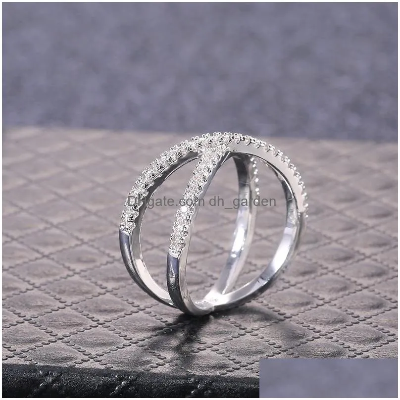 Women Engagement Rings CZ Stone Silver Color Elegant Simple Female Jewelry Ring