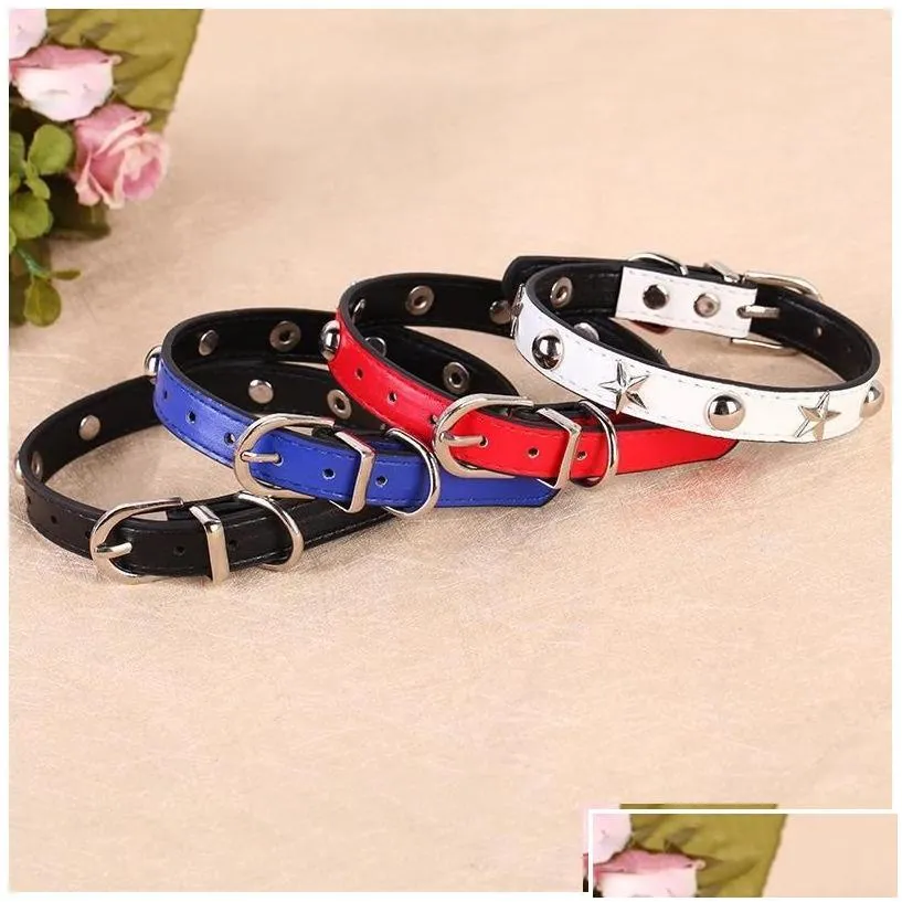 Dog Collars & Leashes Dog Collars Leashes Cat Collar With Stars Soft Necklace Leash Strap For Pets Cats Adjustable Alloy Buckle Dogs A Dhzug