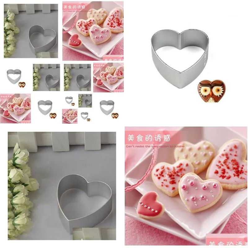 Baking & Pastry Tools Wholesale Christmas Kitchen Loving Heart Shaped Aluminium Tools Alloy Pastry Biscuit Cookie Cutter Baking Mod Ho Dheei