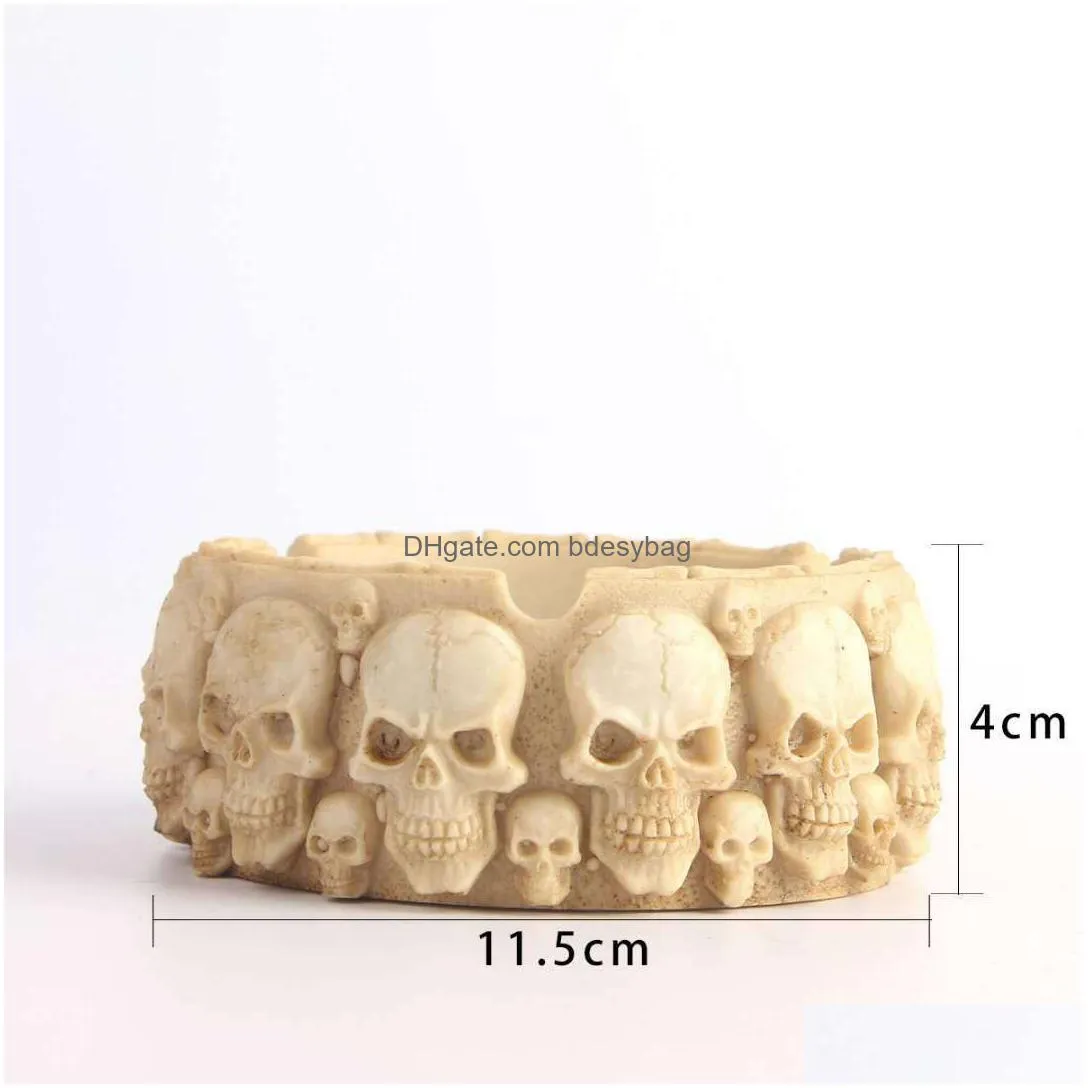 high quality skull ashtray cigarette tray container resin smoking accessories bathroom toilet hotel office decoration