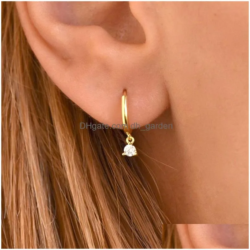 1PC New Stainless Steel Hoop Earrings For Women Small Chain Tassel Pendant Cartilage Earring Piercing Jewelry