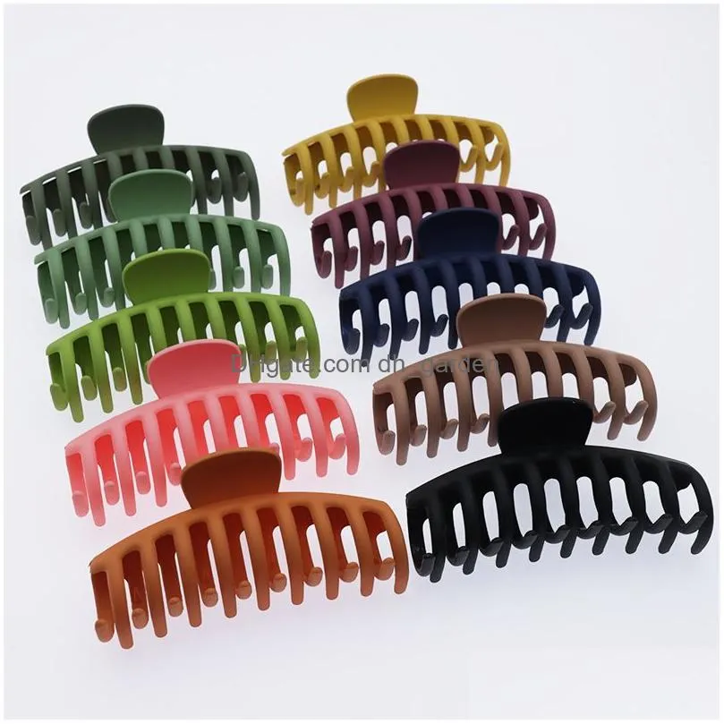 New Solid Color Large Claw Clip Crab Barrette for Women Girls Hair Claws Bath Clip Ponytail Clip Hair Accessories Gift Headwear