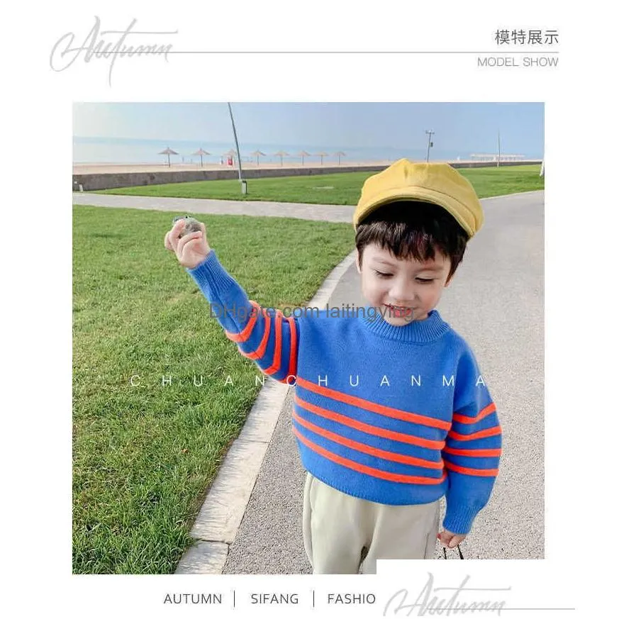 vidmid boys sweater girls pullover clothes baby boys clothing striped long sleev cotton sweaters children clothing p5415 y1024