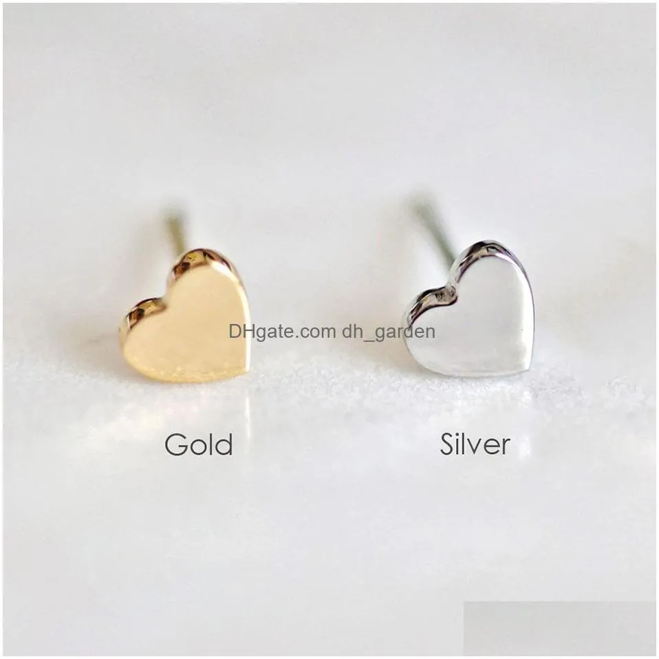 Not Fade Stainless Steel Earrings for Women Small Heart Stud Earrings Wholesale Clip