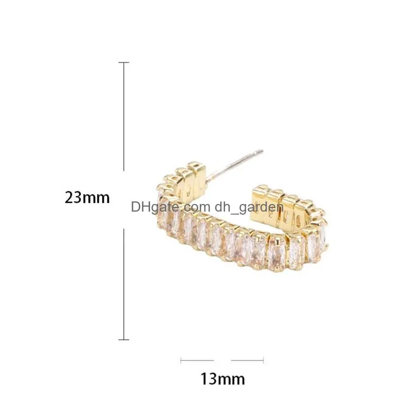 New Round Geometry Stud Earrings for Women Luxury Jewelry S925 Needle High Quality Micro-Inlai Zircon Womans Gift Party