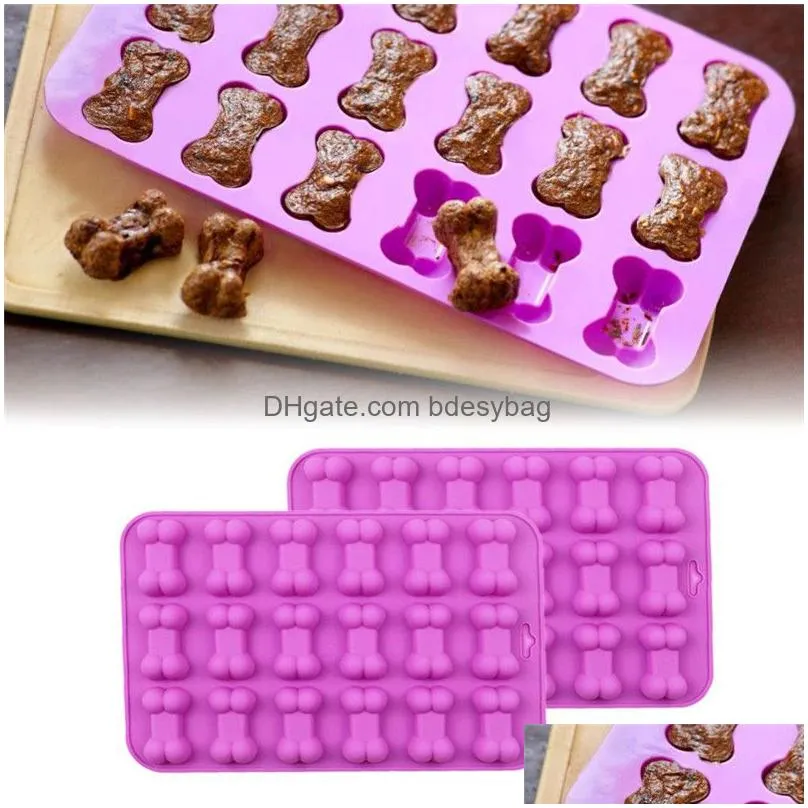 high quality 18 holes dog bone shape moulds silicone cake chocolate desserts candy baking mold for kitchen tools