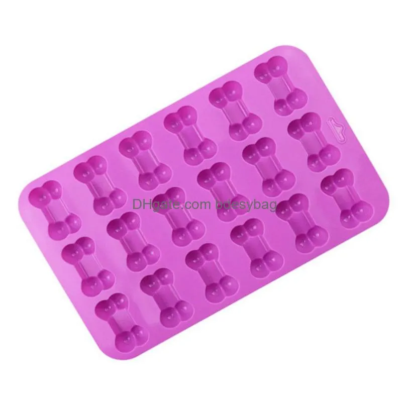 high quality 18 holes dog bone shape moulds silicone cake chocolate desserts candy baking mold for kitchen tools