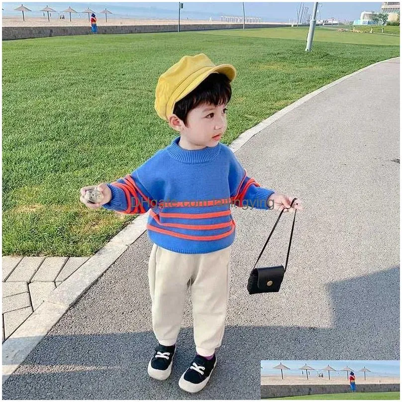 vidmid boys sweater girls pullover clothes baby boys clothing striped long sleev cotton sweaters children clothing p5415 y1024