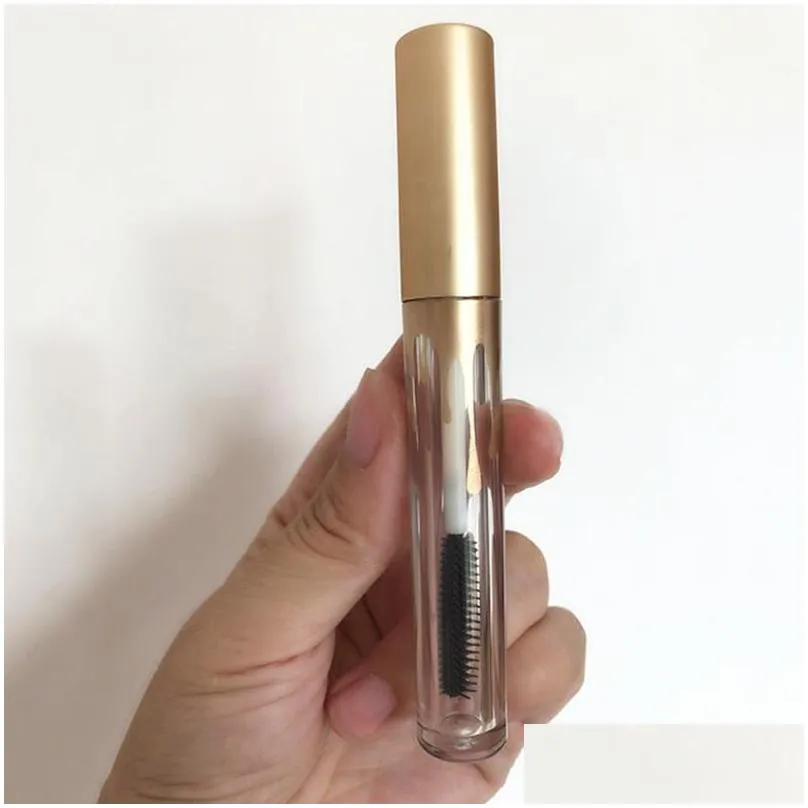 Packing Bottles Wholesale 4Ml 2.5Ml Lipgloss Plastic Bottle Containers Empty Gold Tube Eyeliner Eyelash Container Mini Lip Gloss Split Dhhbl