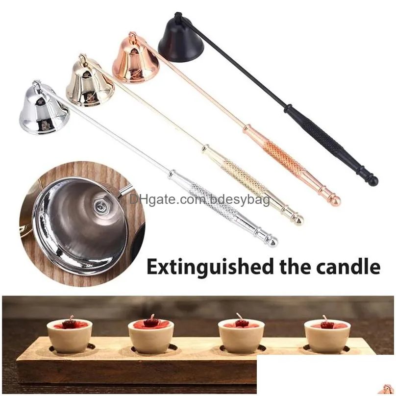 stainless steel candle snuffer tool long handle bell extinguisher candles wick trimmer candle accessories