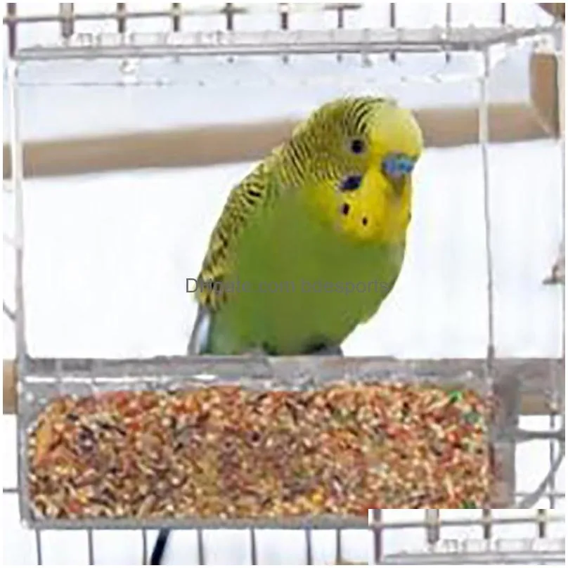 Other Bird Supplies 1pc Seed No Mess Feeder Parrot Toys Canary Cockatiel Finch Tidy Corral Container Home Pets Birds Feeders