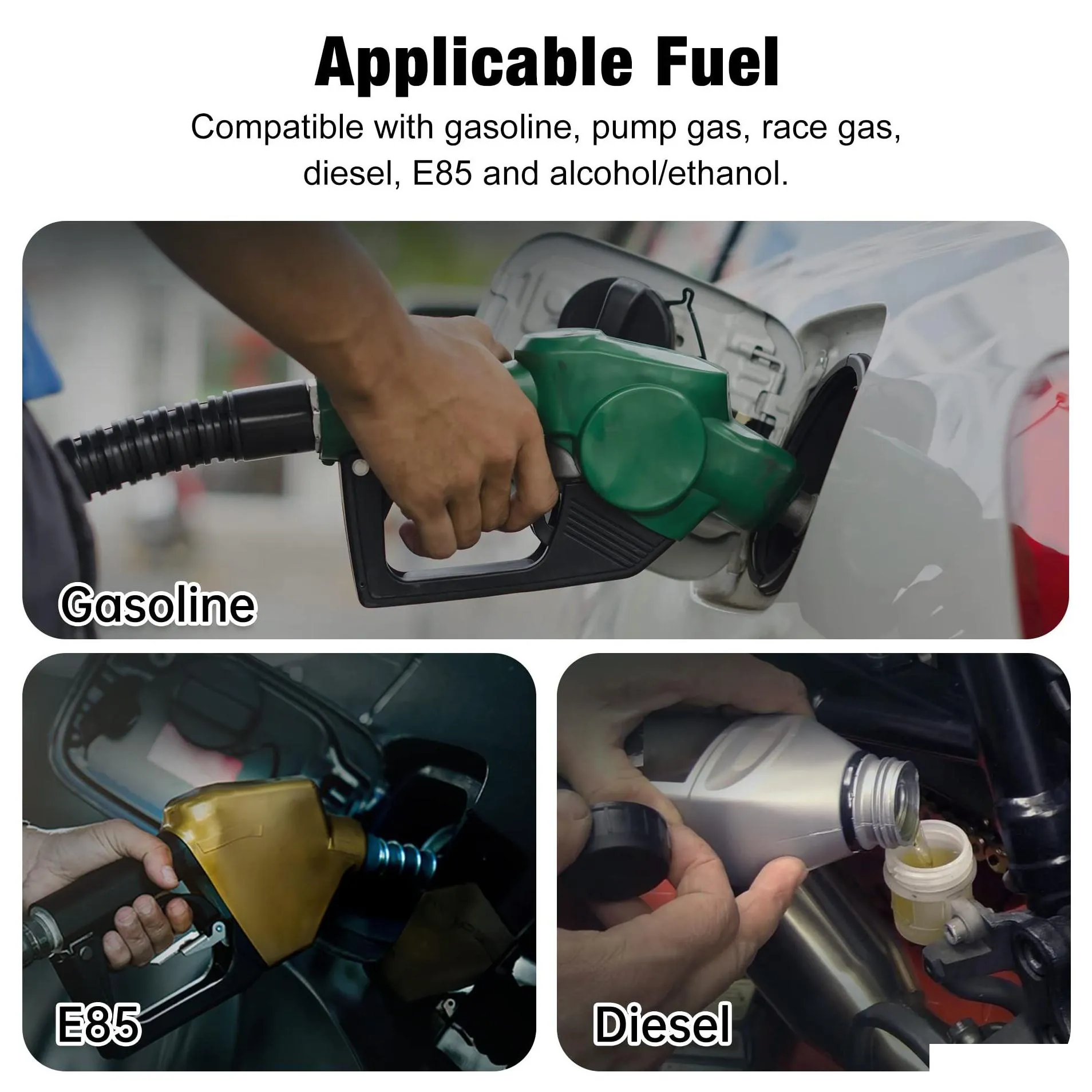 external inline fuel pump electric 300lph high flow 12v dc efi 10an to m18x1.5 universal for gasoline e85 diesel alcohol ethanol