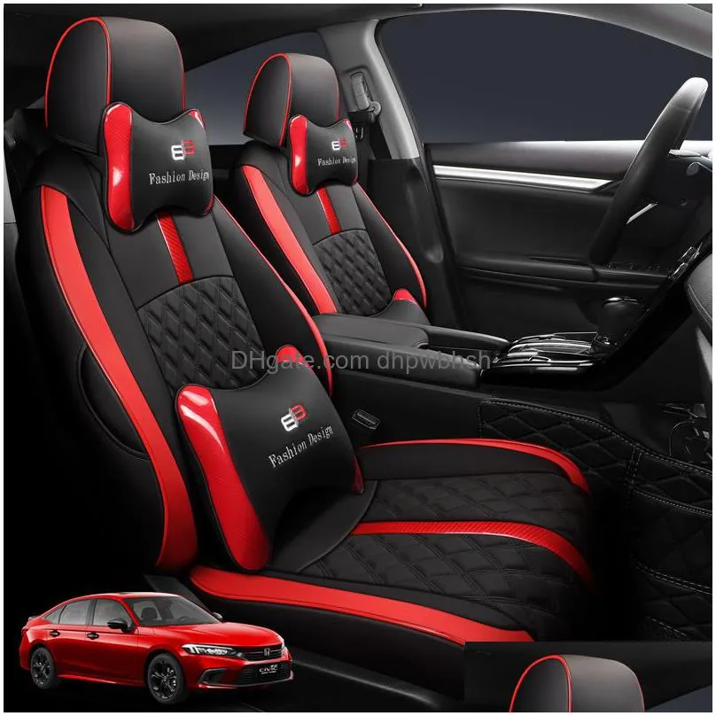 original design special car seat covers for honda civic 11th generation perfect protection seat cushion pu leather stitching internal