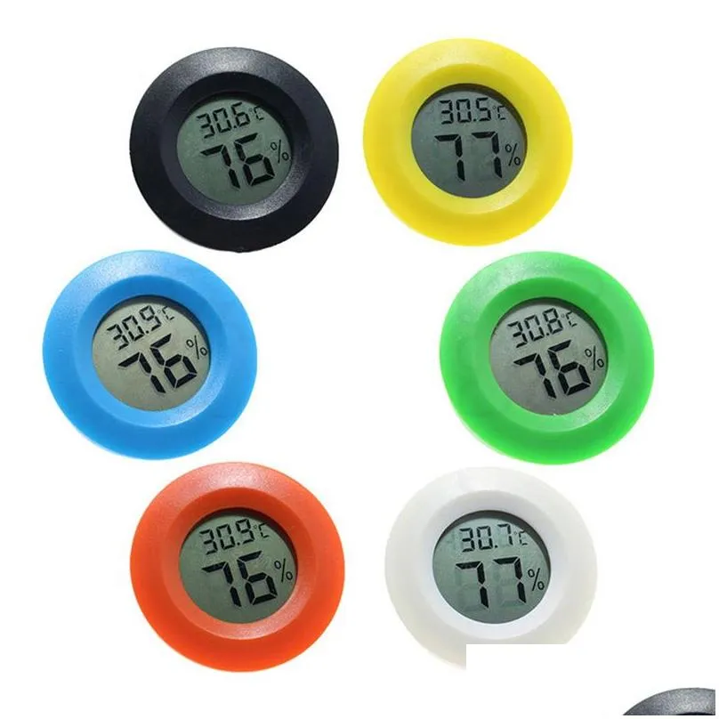 Temperature Instruments Wholesale Hygrometer Mini Thermometer Fridge Portable Digital Temperature Instruments Acrylic Round Hygrometer Dh7B4