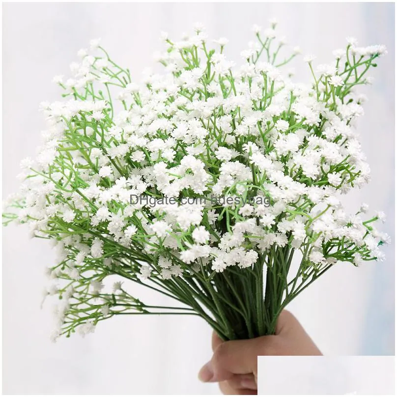 artificial baby breath flowers gypsophila plastic flowers for home decorative diy wedding party decoration fake flower