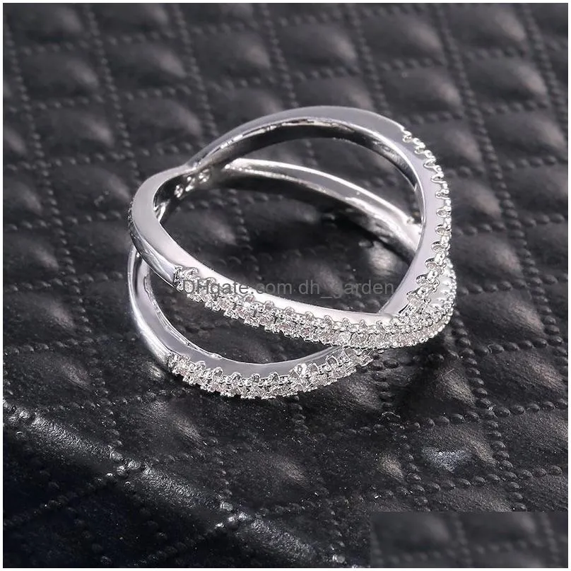 Women Engagement Rings CZ Stone Silver Color Elegant Simple Female Jewelry Ring