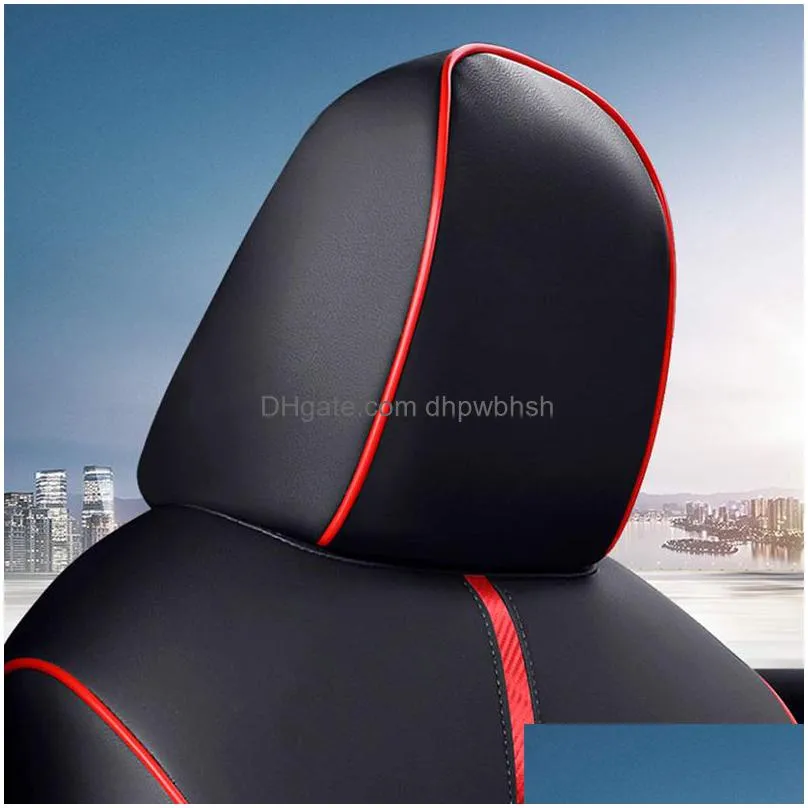 custom fit full set car seat covers fit select for  avalon 19 -20 waterproof leatherette black with red trim cushion styling