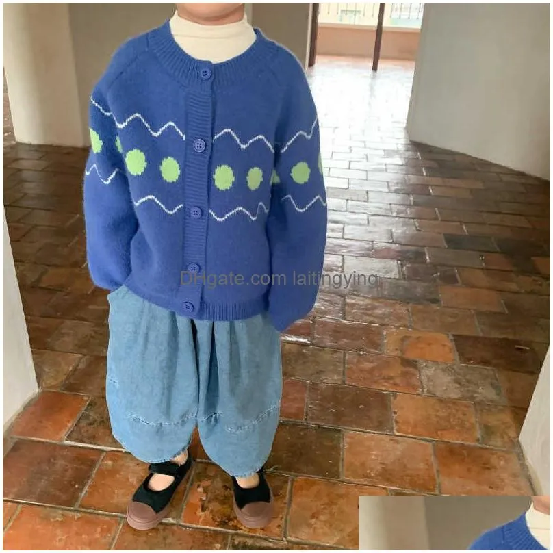 girls sweater babys coat outwear 2021 khaki blue plus velvet thicken warm winter autumn knitting cardigan childrens clothing y1024