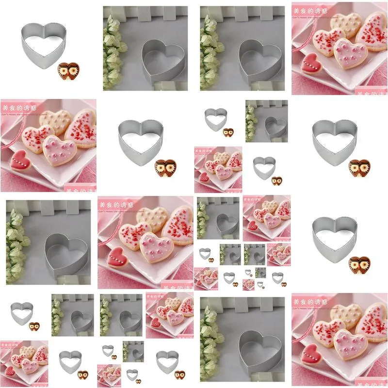 Baking & Pastry Tools Wholesale Christmas Kitchen Loving Heart Shaped Aluminium Tools Alloy Pastry Biscuit Cookie Cutter Baking Mod Ho Dheei