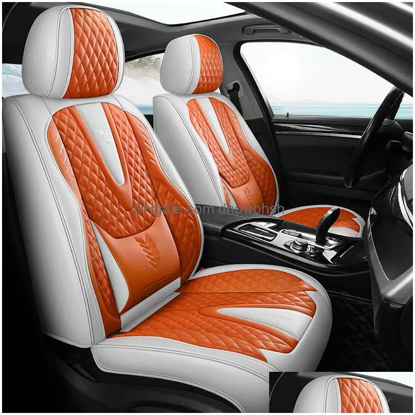 luxury nappa embroidery special car seat cover for  hyundai kia bmw pu leather auto universal size waterproof automobile covers