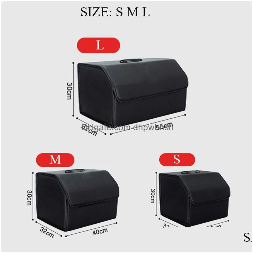 car trunk organizer box pu leather foldable stowing tidying interior holders boot food stuff automobile storage bags storage basket