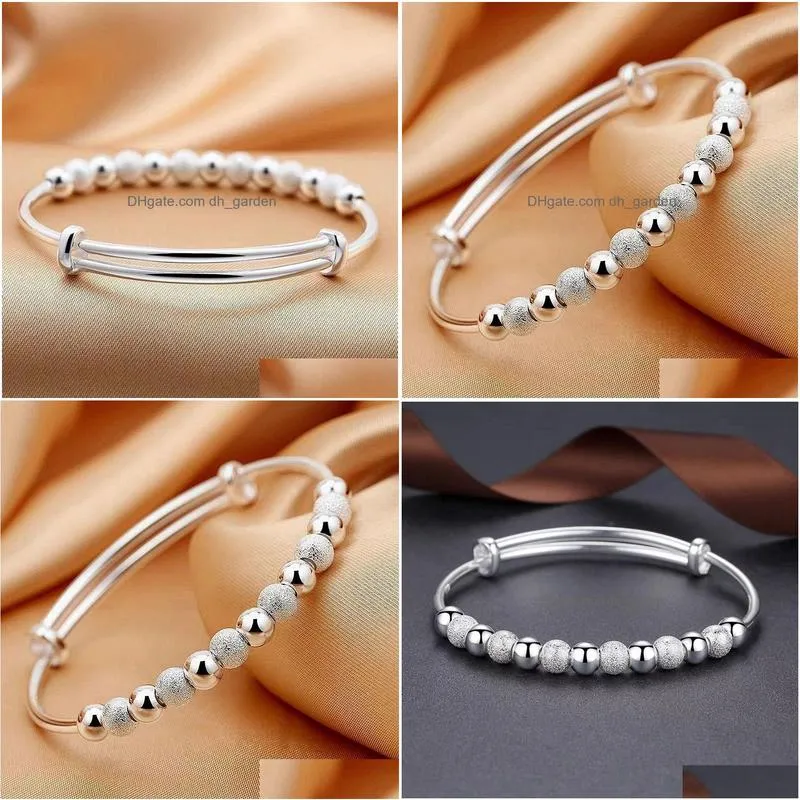 sterling silver Luxury Beads bracelets Bangles cute for women fashion party wedding jewelry Adjustable
